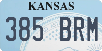 KS license plate 385BRM
