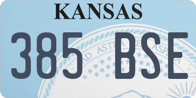 KS license plate 385BSE