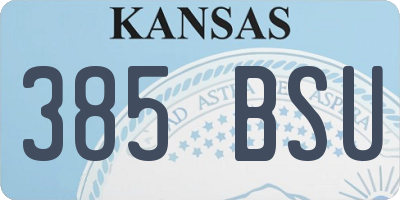 KS license plate 385BSU