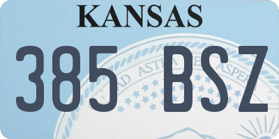 KS license plate 385BSZ