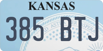 KS license plate 385BTJ