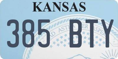 KS license plate 385BTY