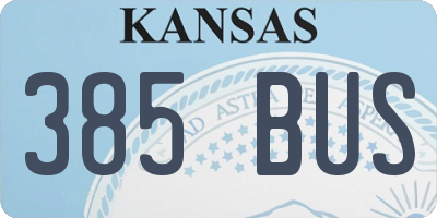 KS license plate 385BUS