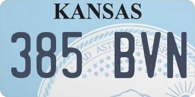 KS license plate 385BVN