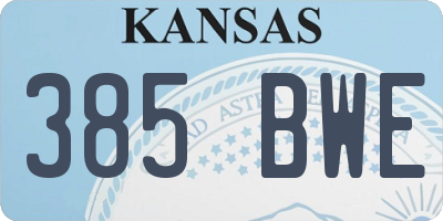 KS license plate 385BWE