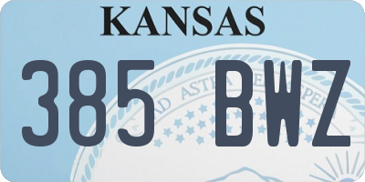 KS license plate 385BWZ