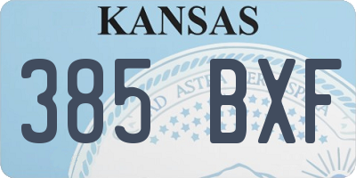 KS license plate 385BXF