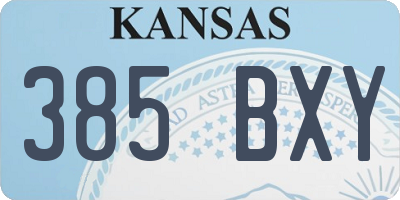 KS license plate 385BXY