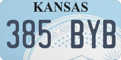 KS license plate 385BYB