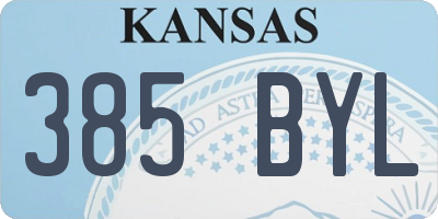 KS license plate 385BYL