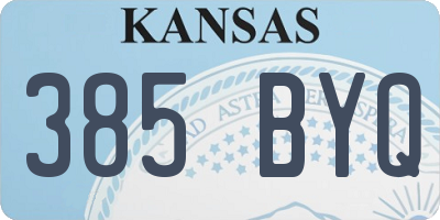 KS license plate 385BYQ