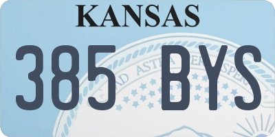 KS license plate 385BYS