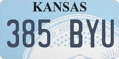 KS license plate 385BYU