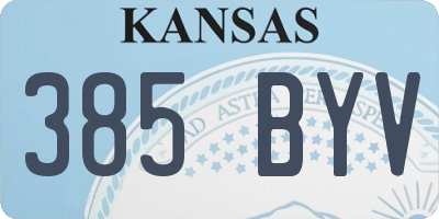 KS license plate 385BYV
