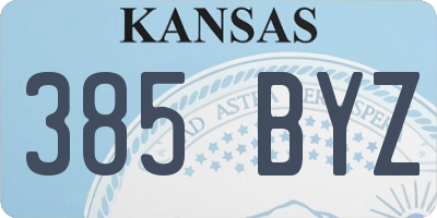 KS license plate 385BYZ