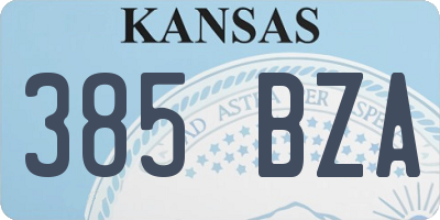 KS license plate 385BZA