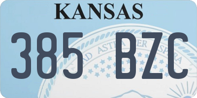 KS license plate 385BZC