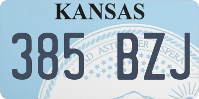 KS license plate 385BZJ