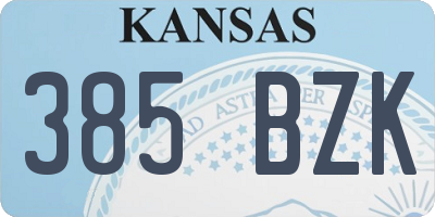 KS license plate 385BZK