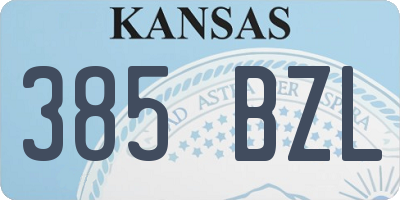 KS license plate 385BZL