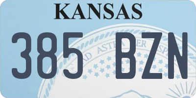 KS license plate 385BZN