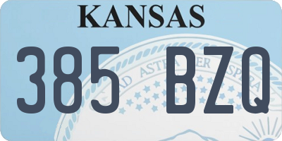 KS license plate 385BZQ