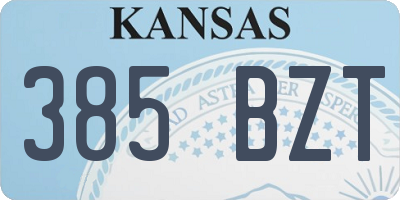 KS license plate 385BZT