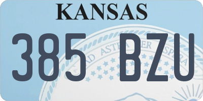 KS license plate 385BZU