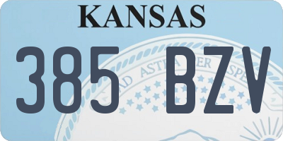 KS license plate 385BZV