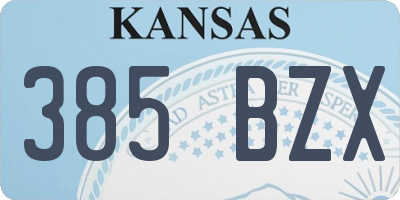 KS license plate 385BZX