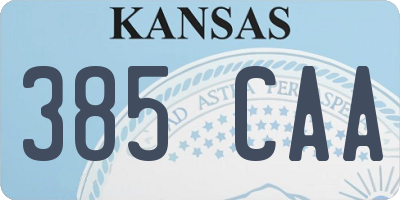 KS license plate 385CAA