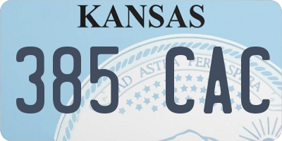 KS license plate 385CAC