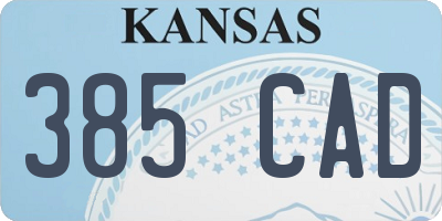 KS license plate 385CAD