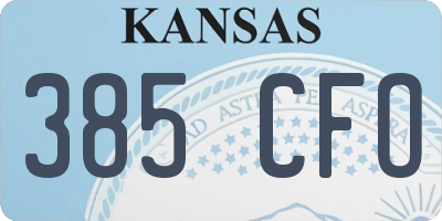 KS license plate 385CFO
