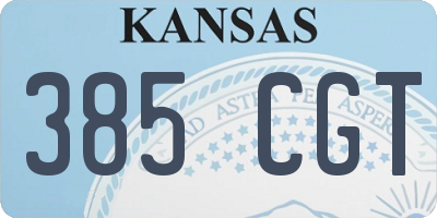 KS license plate 385CGT