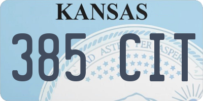 KS license plate 385CIT