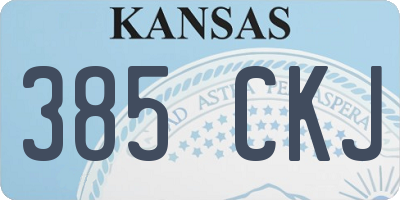 KS license plate 385CKJ