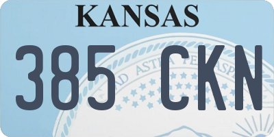 KS license plate 385CKN