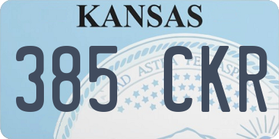 KS license plate 385CKR