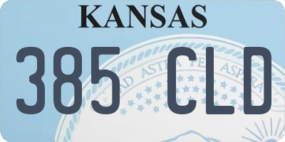 KS license plate 385CLD