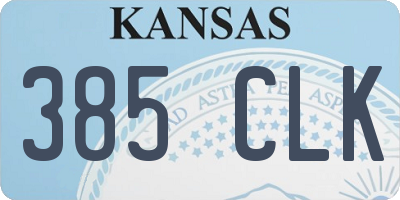 KS license plate 385CLK