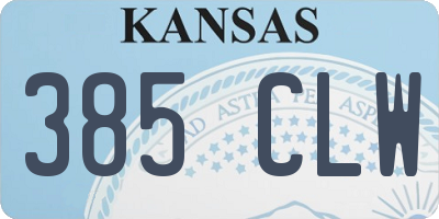 KS license plate 385CLW