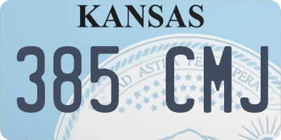 KS license plate 385CMJ