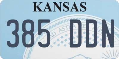 KS license plate 385DDN