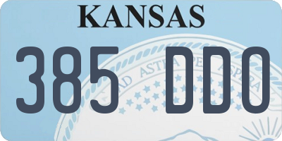 KS license plate 385DDO