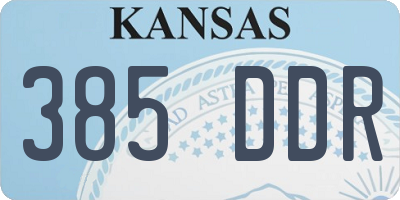 KS license plate 385DDR