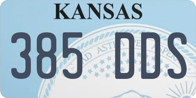 KS license plate 385DDS