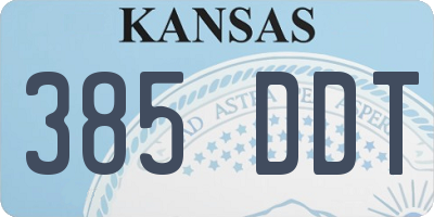 KS license plate 385DDT