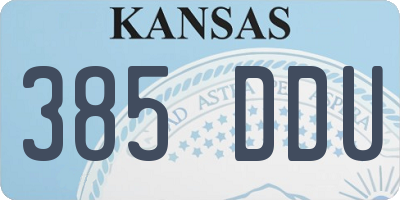 KS license plate 385DDU