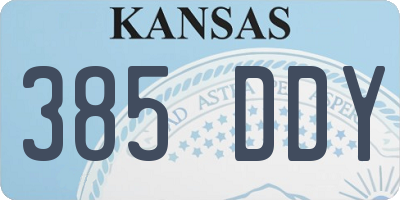 KS license plate 385DDY